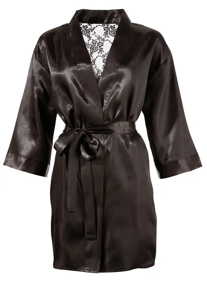 Пеньюар Cottelli Collection Lingerie Lace Kimono L/XL чорний - фото 3