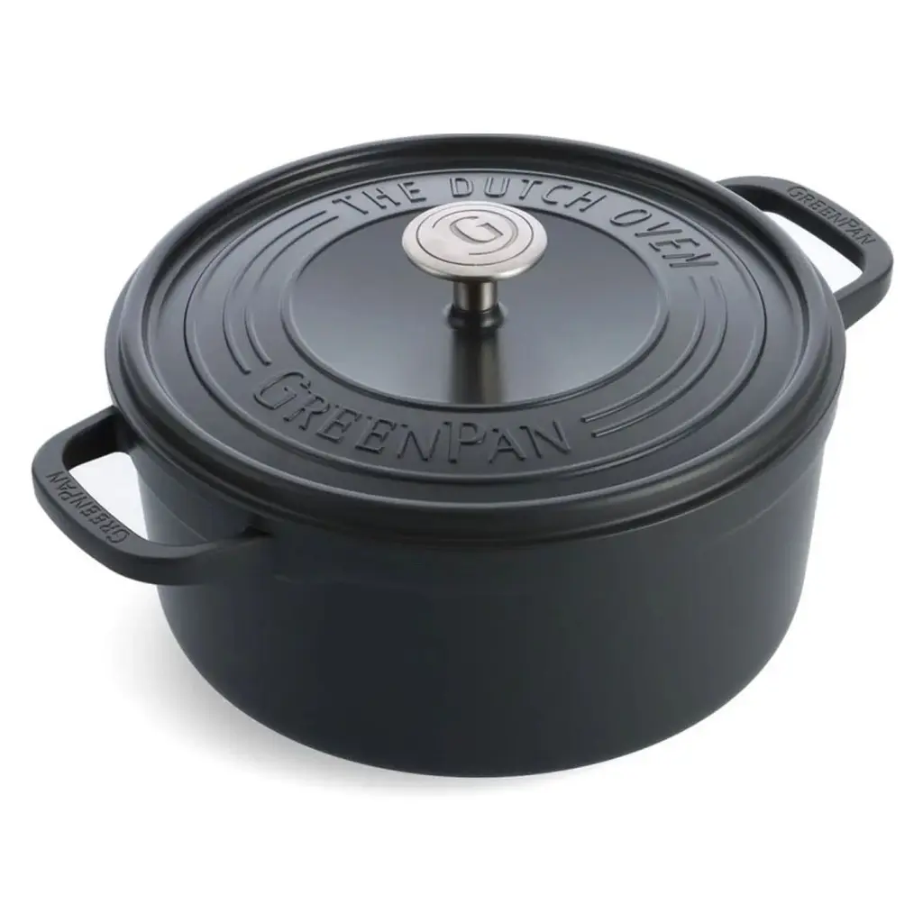 Каструля з кришкою GreenPan Featherweights 22 см 3,3 л з керамічним покриттям чорний (CC005056-001) - фото 3