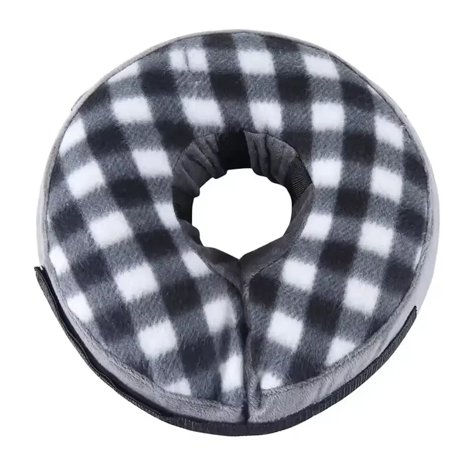 Захисний надувний нашийник для собак Derby Inflatable Cat Dog Elizabeth Collar, Black white glid, L 38-50 см