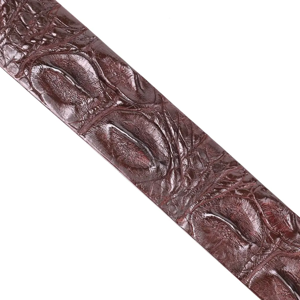 Ремінь-автомат з натуральної шкіри крокодила коричневий CROCODILE LEATHER 18240 120 см - фото 10
