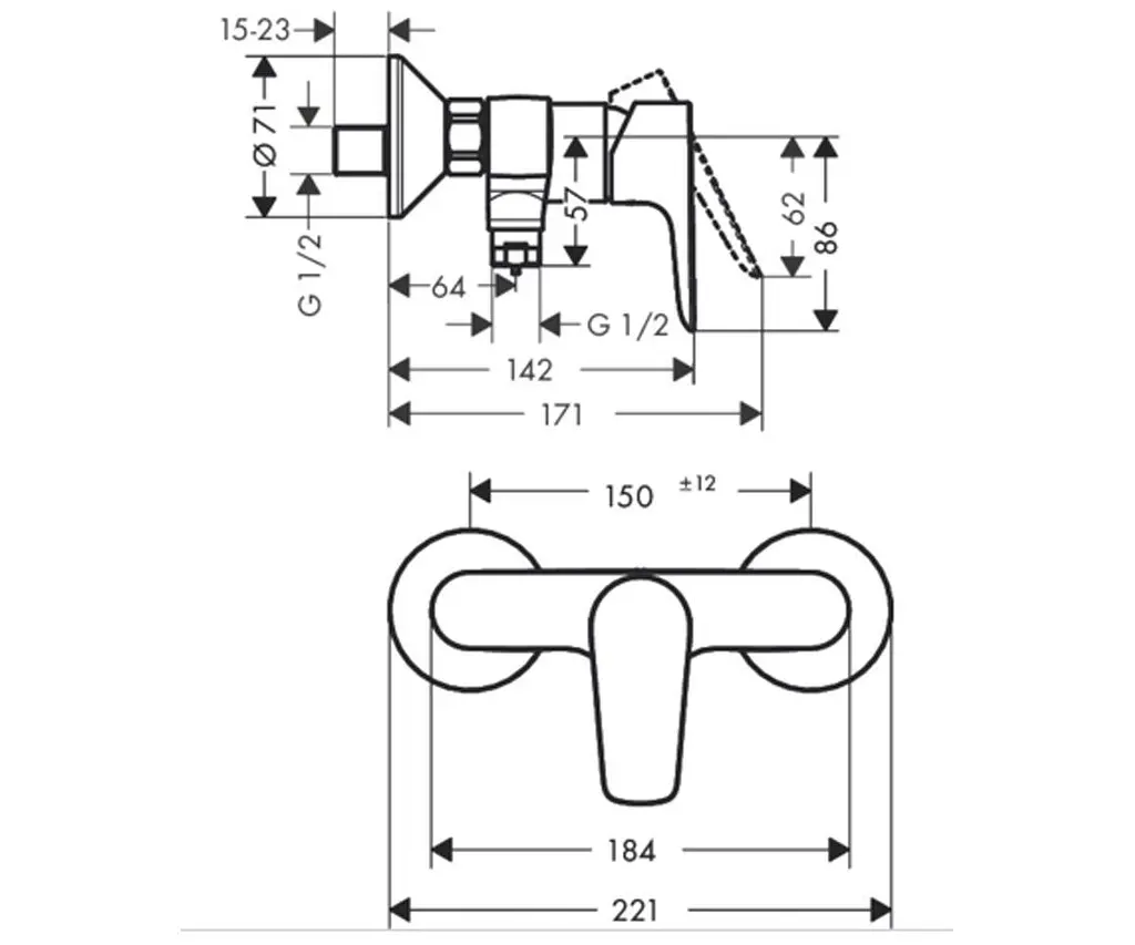 Змішувач для душу Hansgrohe Talis E 71760000 Хром - фото 2