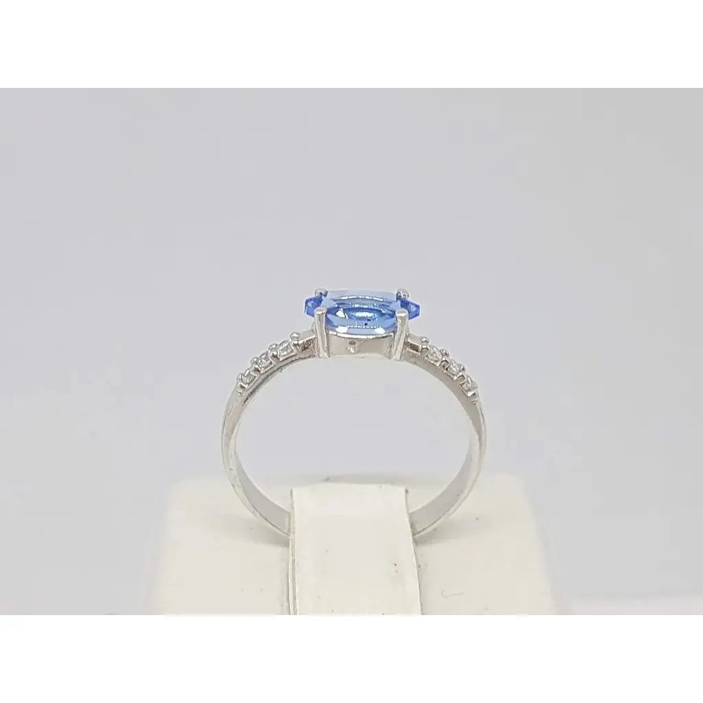 Срібне кільце Агні Момент з кварцом tanzanite і фіанітами. 1309/1Р-QTANZ 17 - фото 4