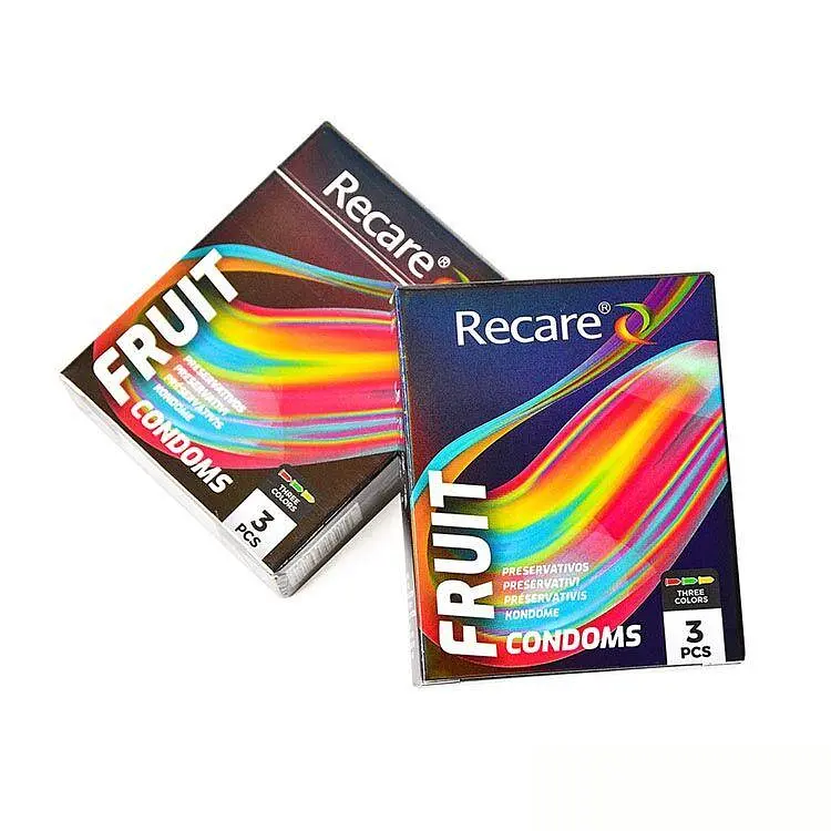 Презервативи Holographic Recare Fruit Flavour Condoms 3 шт, аромати: м'ята, банан, полуниця - фото 4