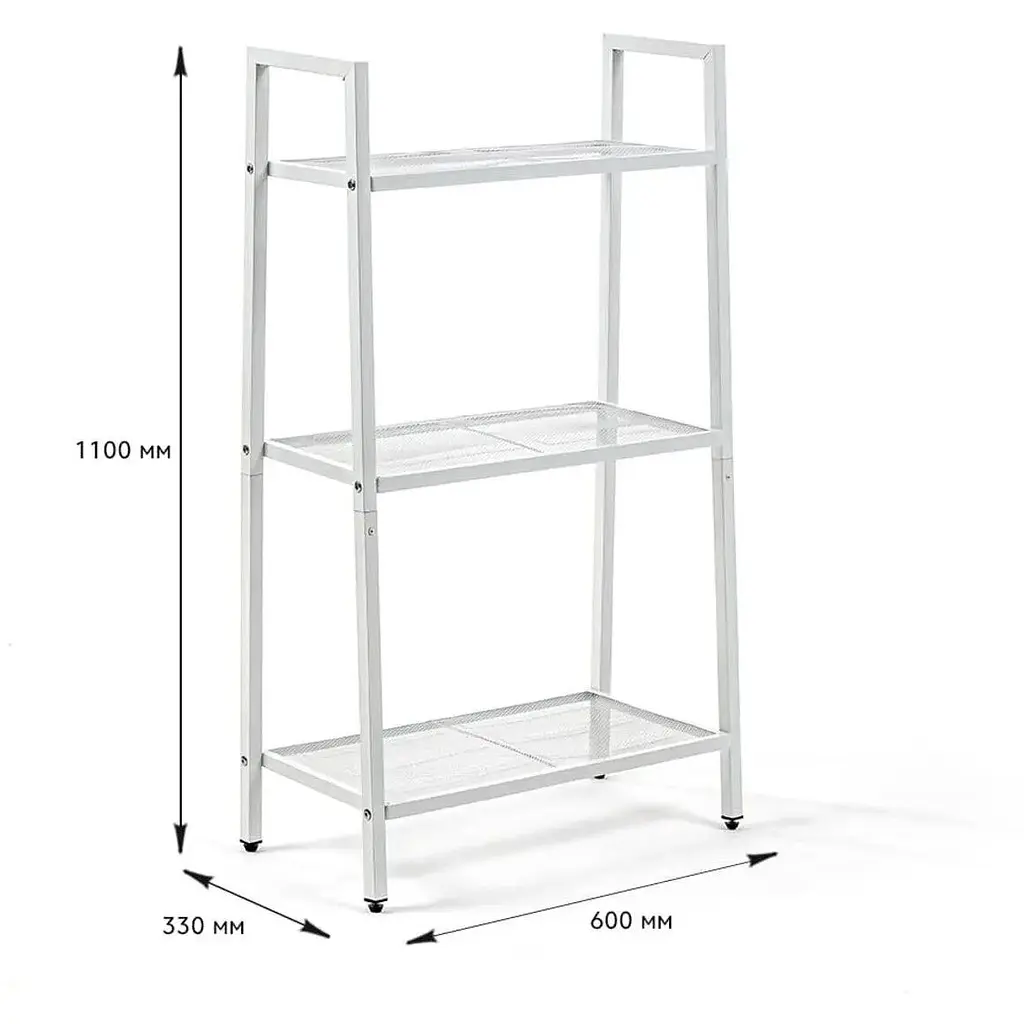 Стелаж-етажерка Wall Sticker SW-00002103 триярусний з металу 60х33х110 см білий - фото 2