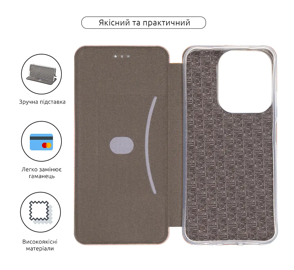Чехол-книжка для Xiaomi Redmi 15C 4G Poco C85 4G, G-Case, розовый, кожаный чехол-книга из экокожи (PU) и TPU, с магнитом, с подставкой и вместительным кардхолдером, противоударный, защита всего корпуса, ArmorStandart (ARM87098) - фото 3
