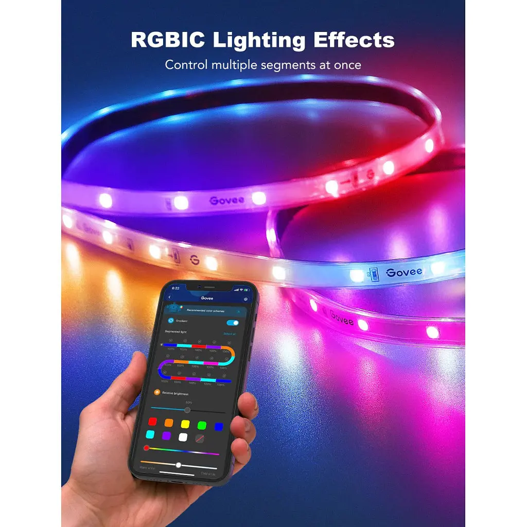 Светодиодная лента Govee Phantasy Outdoor LED RGBIC Strip Lights 10м Белый (H61723D1) - фото 9