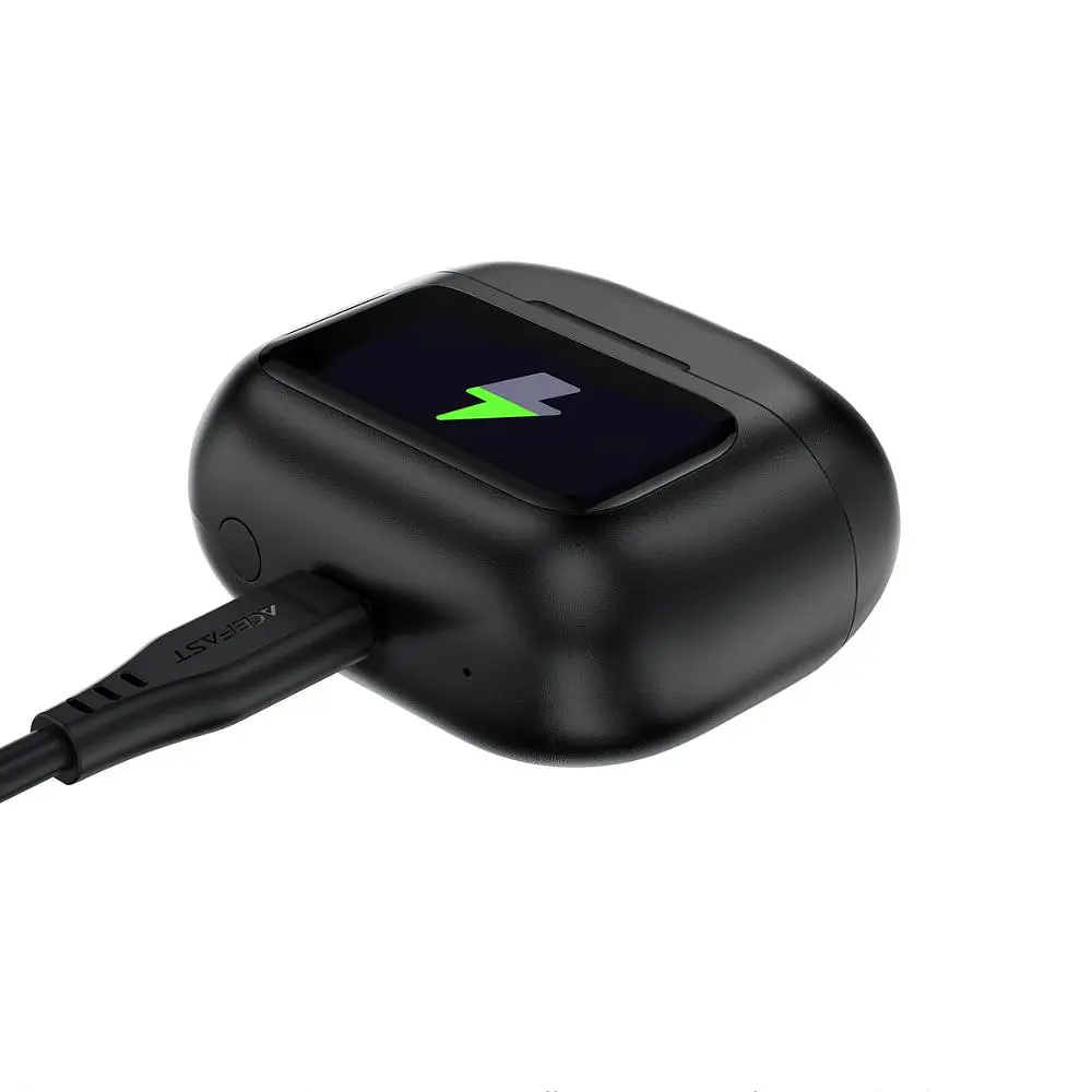 Бездротові навушники Acefast W6 smart screen active noise cancelling true wireless earbuds Black (6974316285687) - фото 5