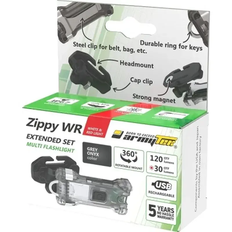 Ліхтар-брелок ArmyTek Zippy WR Extended Set Grey (F09101G) - фото 7