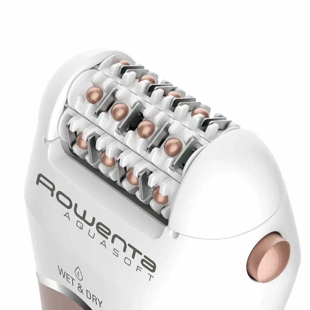 Епілятор Rowenta Aquasoft Wet&Dry пінцетний, акумуляторний , пінцет.-24, волог.+сух., насадок-4, пудровий - фото 3