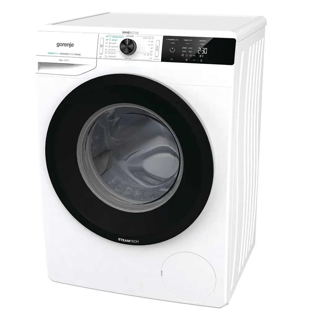 Пральна машина Gorenje з фронтальним завантаженням WEI84CPS, 8кг, 1400, A+++, Пар, глибина 54.5см, Дисплей, Білий (WEI84CPS) - фото 2