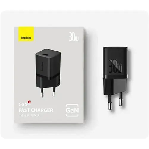 Зарядний пристрій Baseus GaN5 Fast Charger (mini) 1C 30W Black (CCGN070401) - фото 4