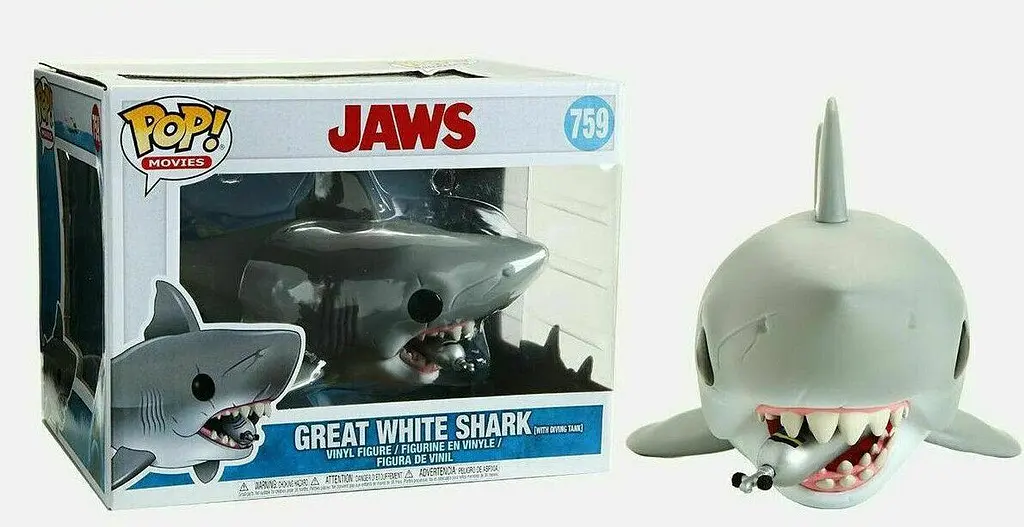 Фігурка Funko Pop Фанко Поп Щелепи Акула людожер Jaws w/ Diving tank Велика біла Акула 15см Movies J G759 - фото 2