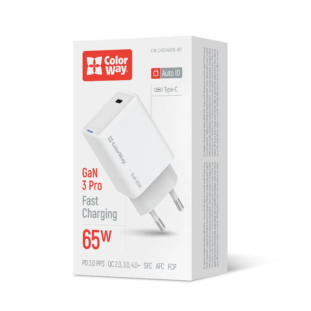 Зарядний пристрій ColorWay GaN Mini 65 Вт порт PD PPS USB-C білий (CW-CHS049PD-WT) - фото 7
