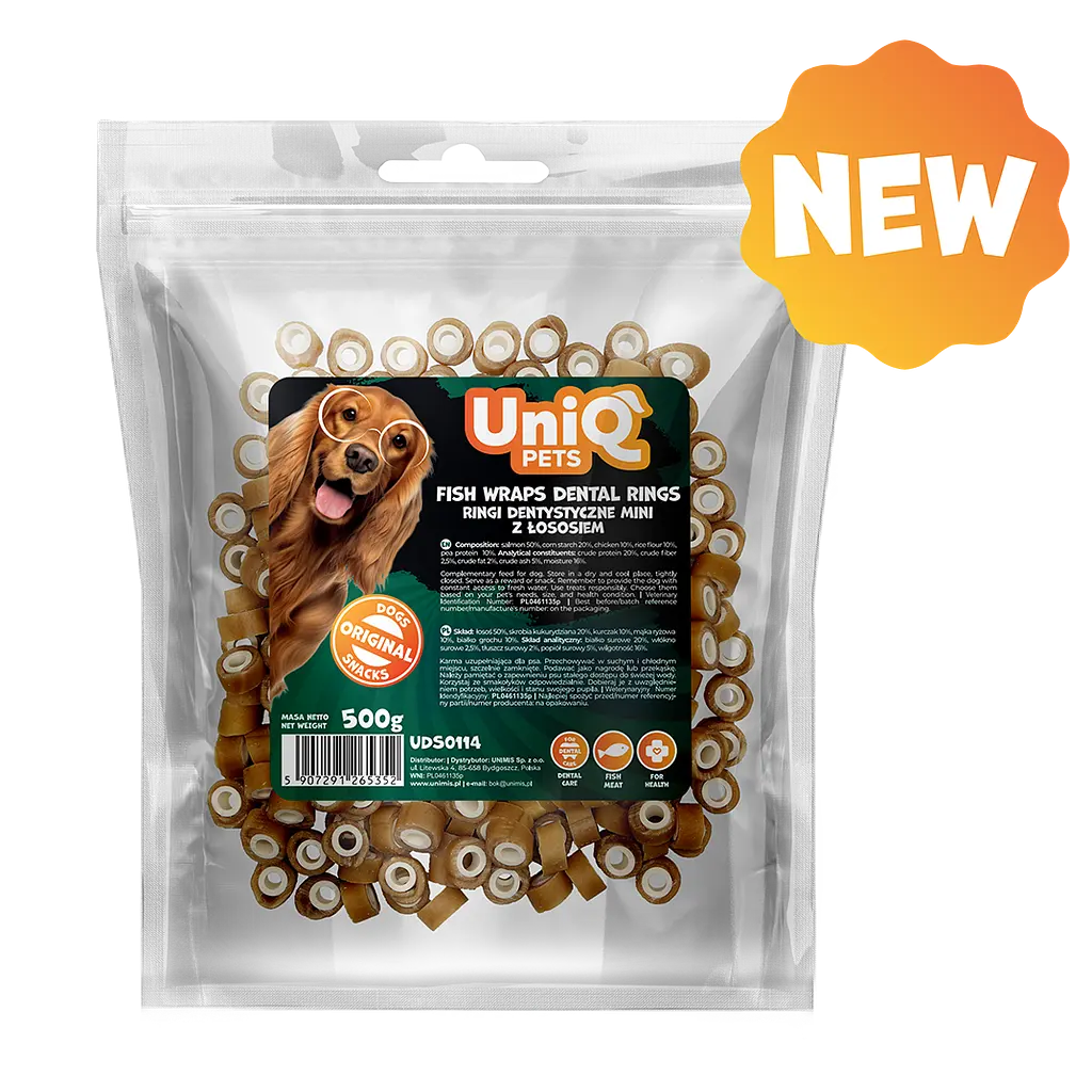 Ласощі для чищення зубів собак UniQ PETS Dental tube з лососем 500 г - фото 2