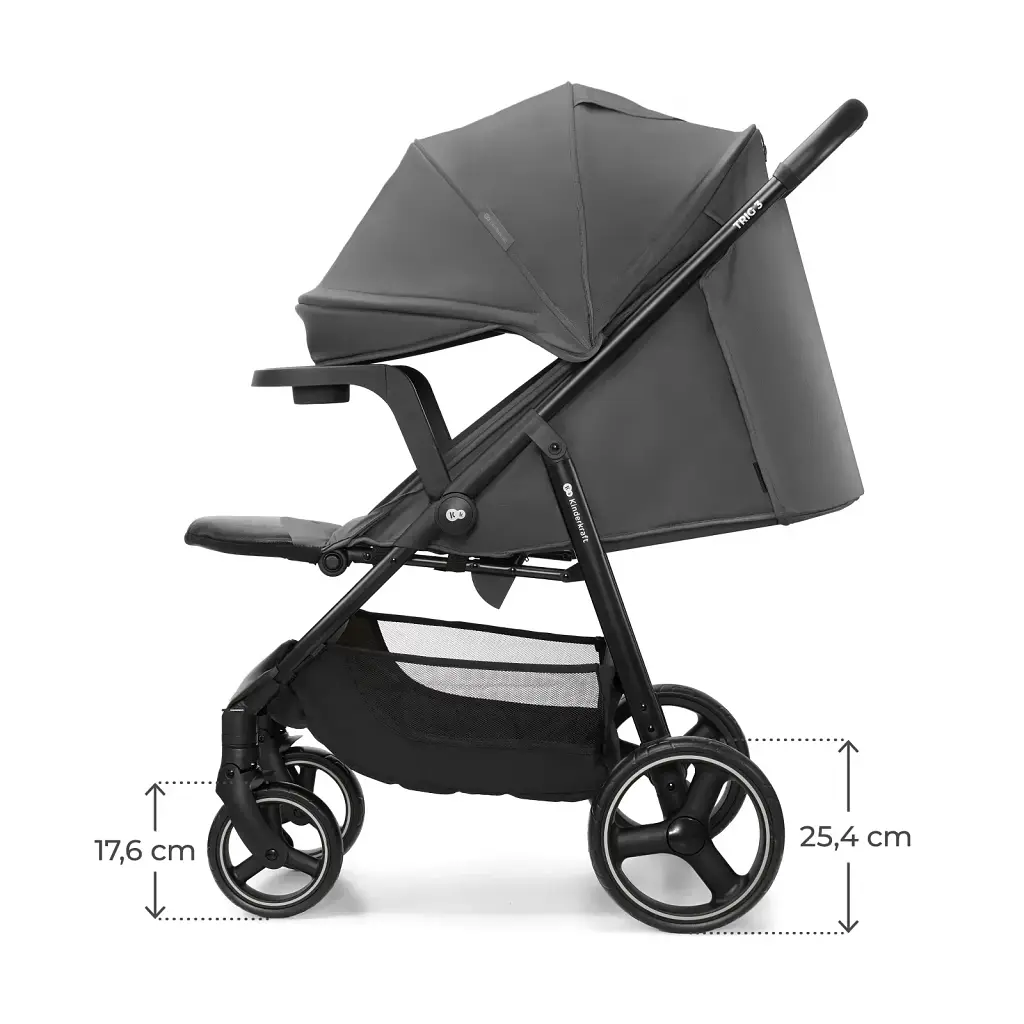 Прогулянкова коляска Kinderkraft Trig 3 Tray Grey (KSTRIG03GRY000T) - фото 3