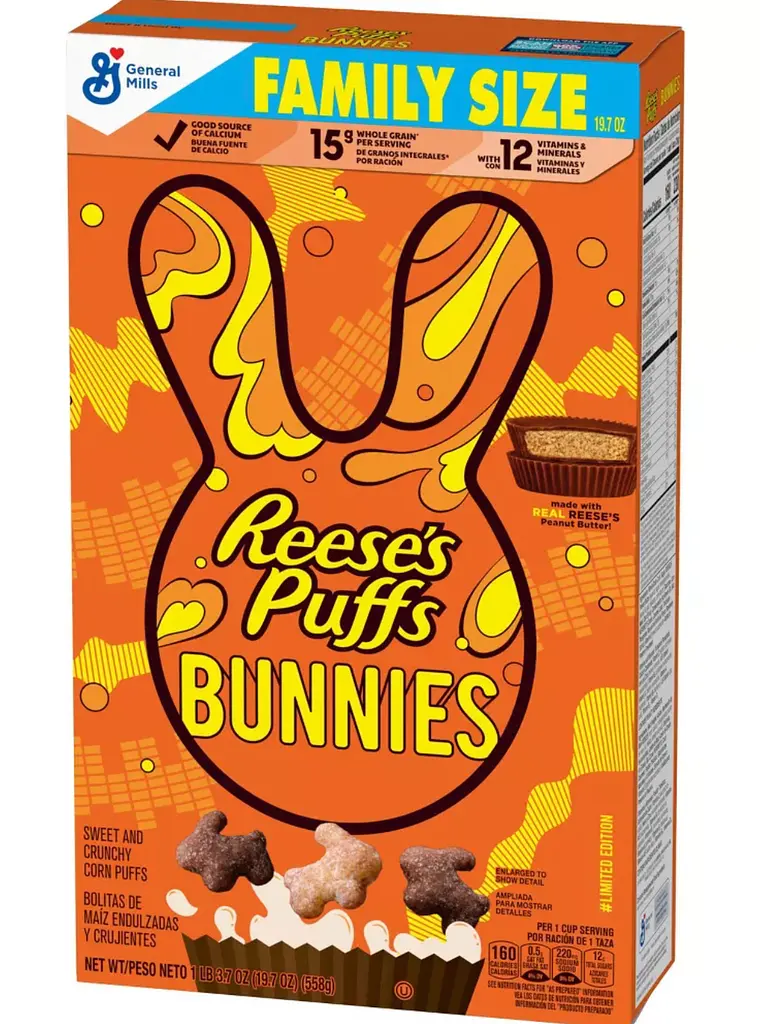 Сухий сніданок General Mills Reese's Puffs Bunnies Breakfast Cereal 557г - фото 6