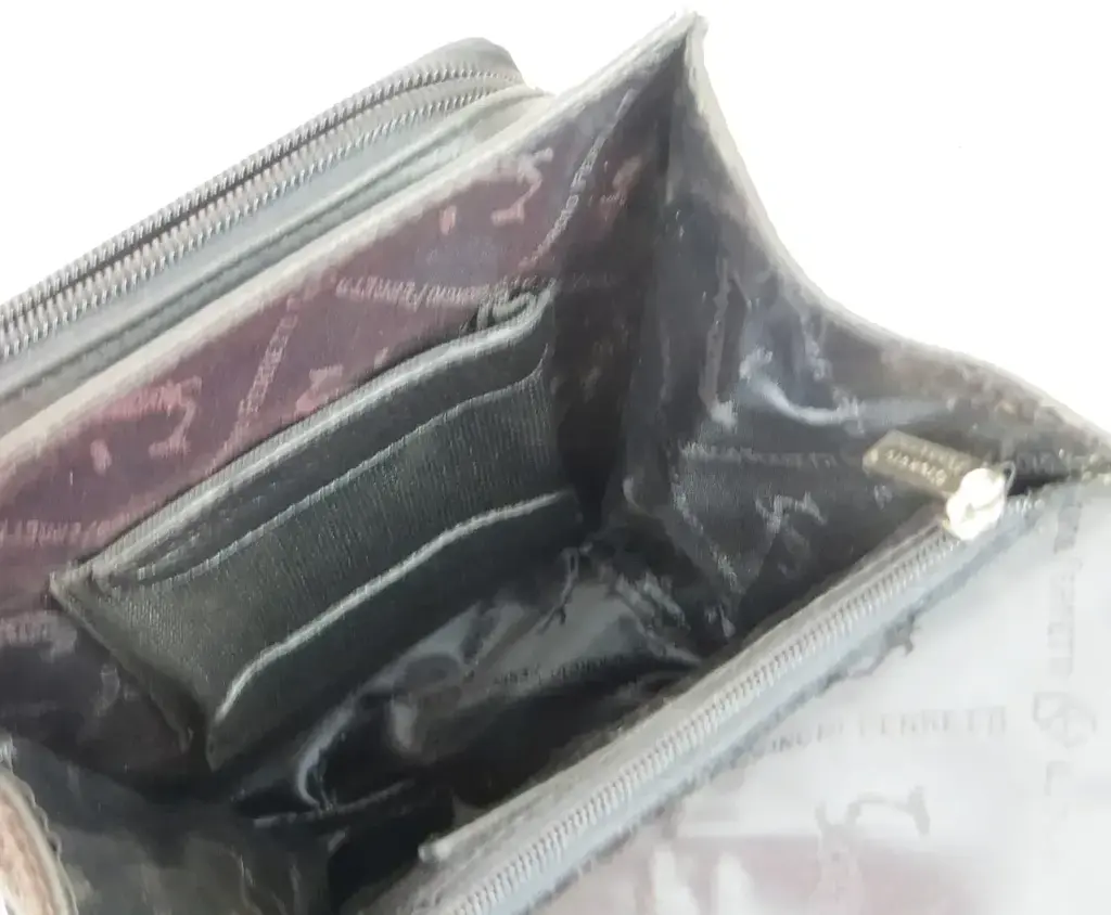 Барсетка чоловіча Giorgio Ferretti EF053 шкіряна 21х16х10 см Чорна - фото 9