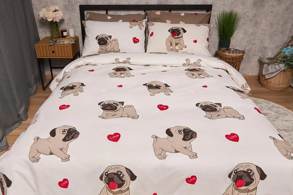 Комплект постельного белья Moon&Star Бязь Gold Люкс Bulldog Love двуспальный 175х210 наволочки 2х50х70 - фото 5