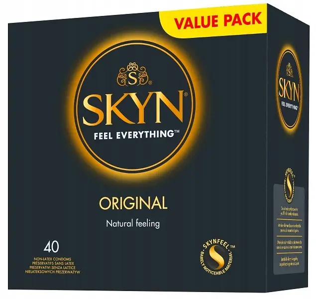 Презервативи SKYN Original 40 шт – ультратонкі безлатексні, гіпоалергенні, комфорт XL-упаковка