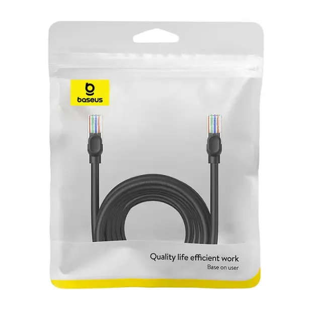 Кабель патч-корд RJ45 Baseus High Speed ​​CAT5 Gigabit Ethernet Cable (Round Cable) 10m B00133206111-07 Black - фото 6