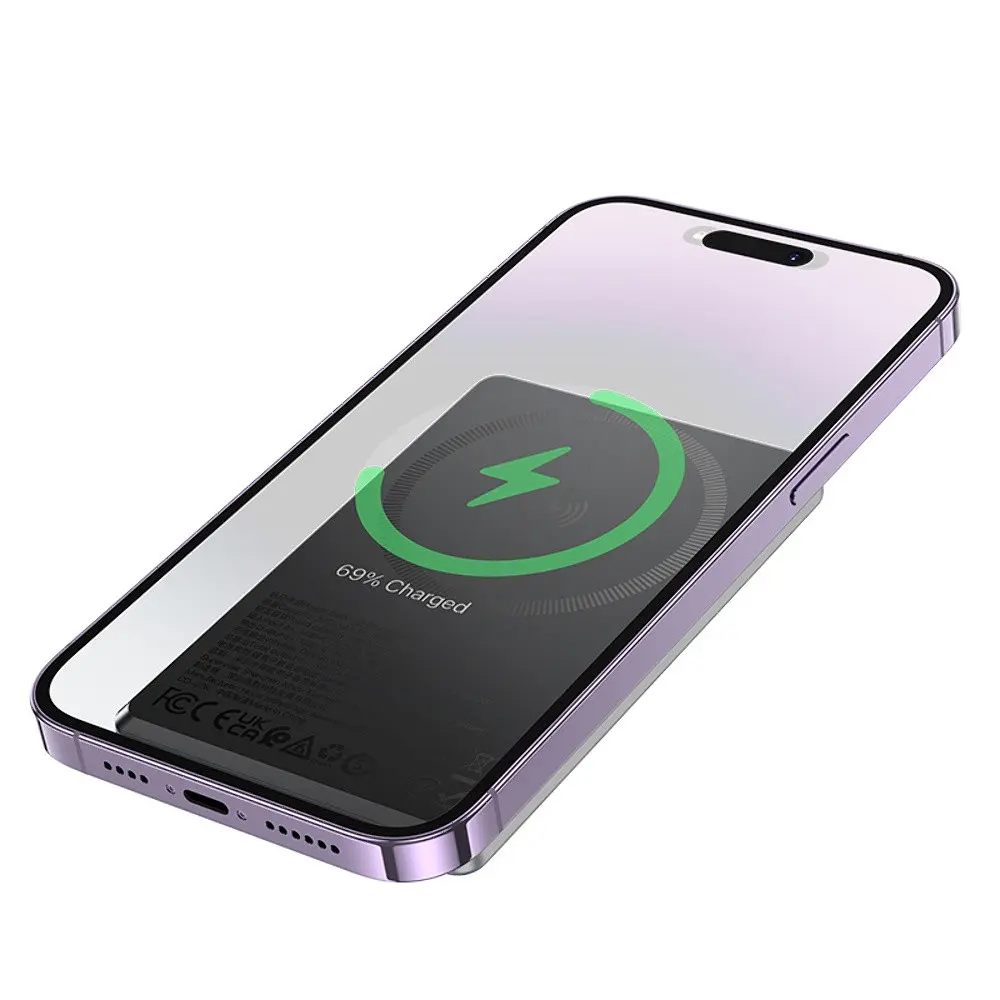 Внешний аккумулятор Borofone BJ50 5000mAh 20W магнитный с функцией беспроводной зарядки серый - фото 5