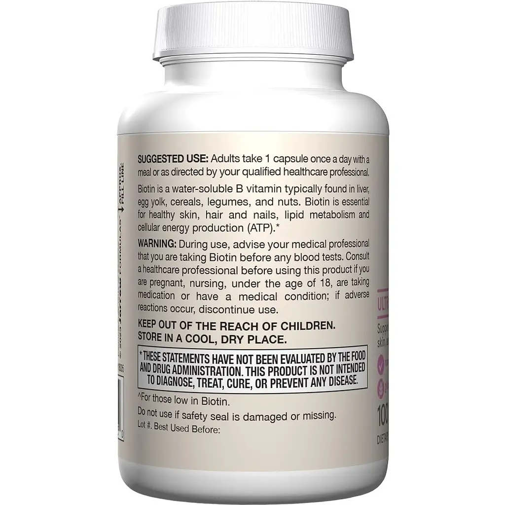 Біотин Jarrow Formulas Biotin 5000 мкг 100 капсул - фото 2