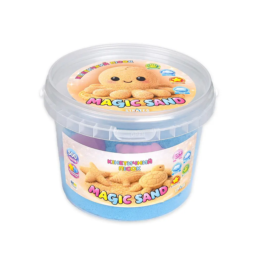Кінетичний пісок Strateg Magic Sand у відрі 31193 500 г Блакитний shop (4823136501700)