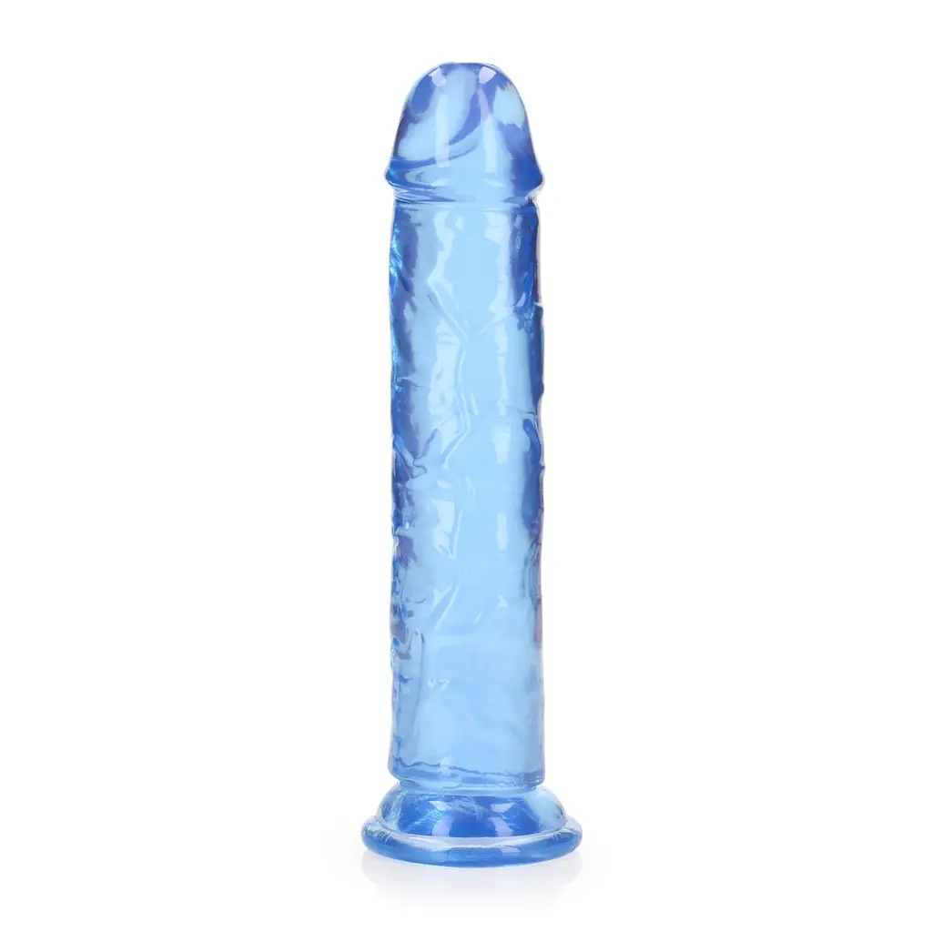 Фалоімітатор RealRock Crystal Clear 8'' 22 см (блакитний) - фото 12
