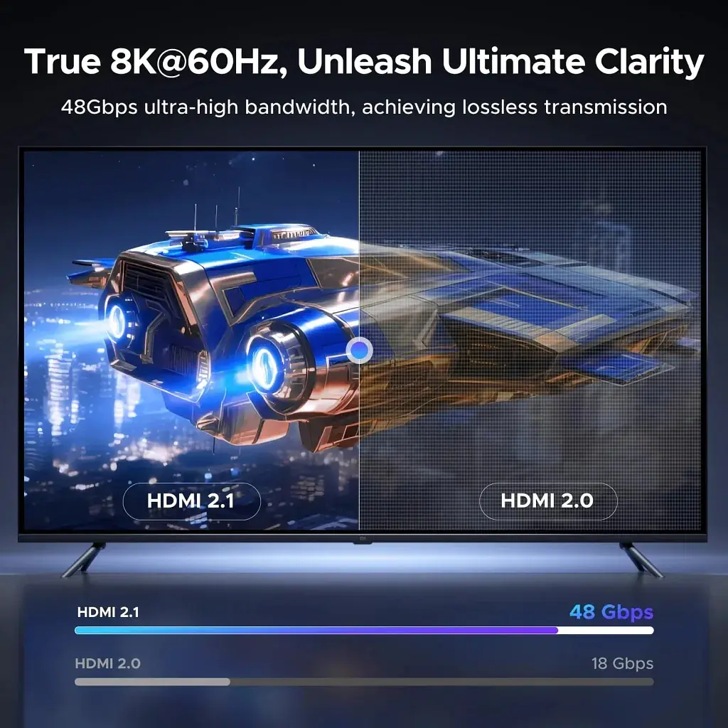 Кабель мультимедійний HDMI M to HDMI M 2.0m 8K60Hz 48Gbps braided black Ugreen (85169) - фото 3
