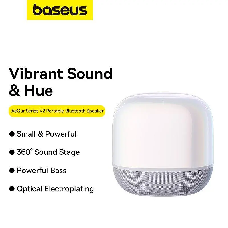 Портативная акустика Baseus AeQur V2 Wireless Speaker Moon белая - фото 9