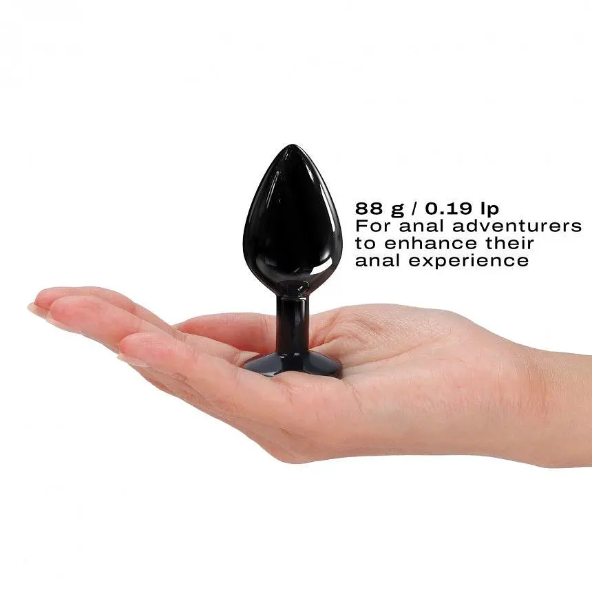 Металлическая анальная пробка с украшением в виде кристалла Dorcel – Diamond Plug, черная М - фото 6
