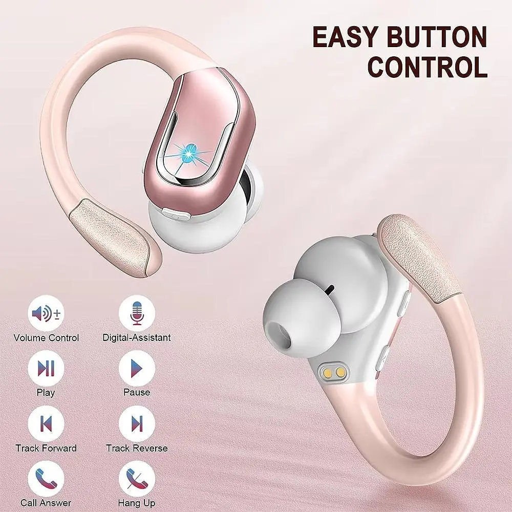 Беспроводные спортивные наушники BX28 розовый - фото 6