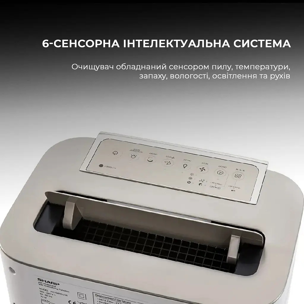 Очищувач повітря з функцією зволоження Sharp KC-G60EUW - фото 13