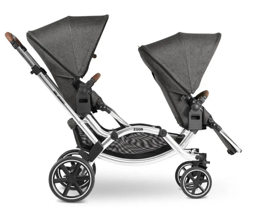 Універсальна коляска 2 в 1 для двійні ABC Design Zoom Asphalt, сірий (12002522003/K) - фото 3