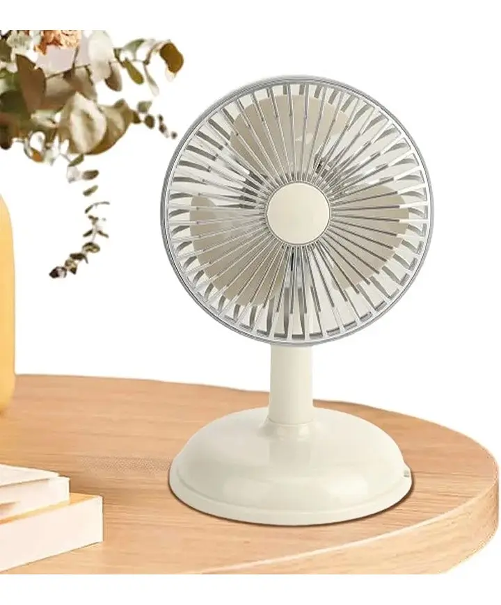 Вентилятор настільний портативний FAN KD197 Simple desktop USB Блідо-жовтий - фото 5