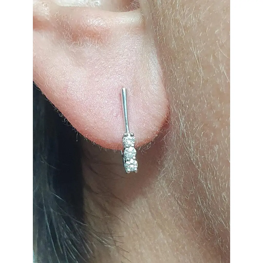 Золоті сережки ЮЗ "Багет" з діамантами. 2812/1 - фото 2