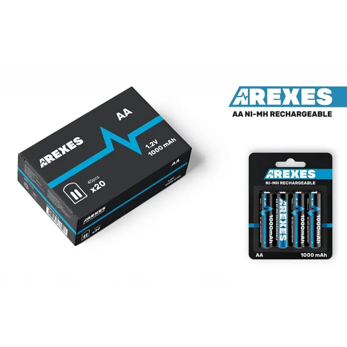 Аккумулятор АА Arexes (1000mAh) 1.2v (NI-MH) пальчик - фото 2