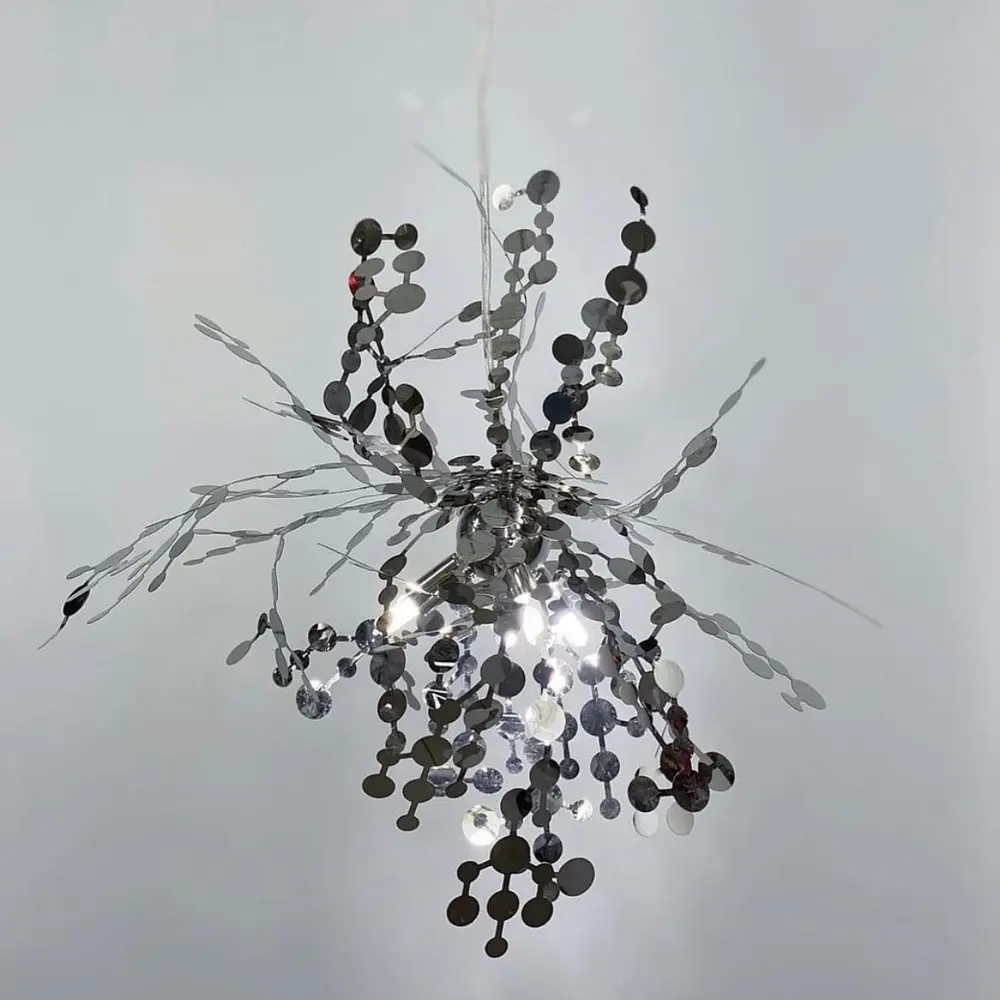 Светильник из гибких дисков металла на 3 подвеса Line.F M 219/3 CH - фото 3