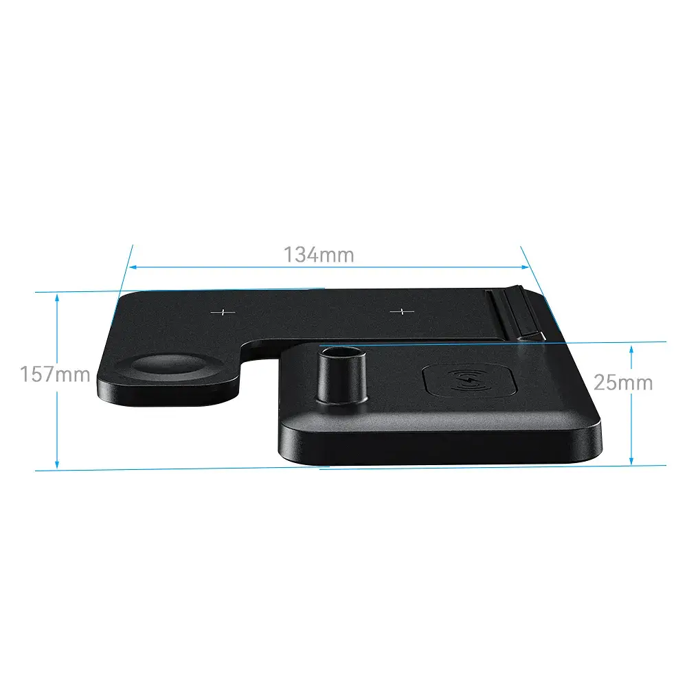 Зарядний пристрій Essager 4-in-1 wireless charger 15W foldable desktop black (EWXZM-JC01-Z) - фото 10