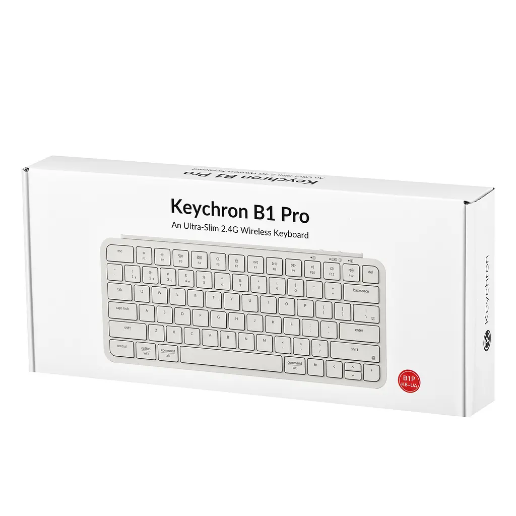 Keychron Клавиатура мембрана B1 Pro, USB/WL/BT, ivory white - фото 9