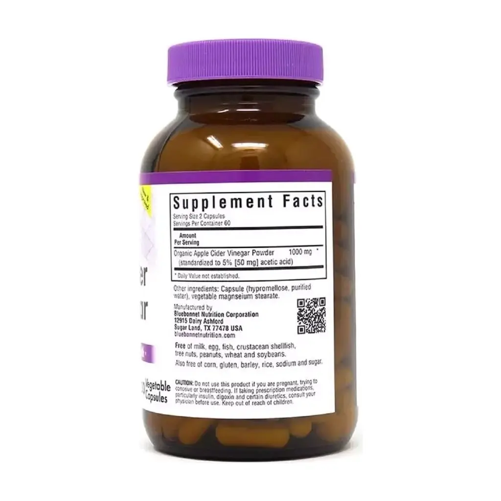 Трави Bluebonnet Nutrition Яблучний оцет, Apple cider vinegar, 120 вегетаріанських капсул (BLB0984) - фото 2