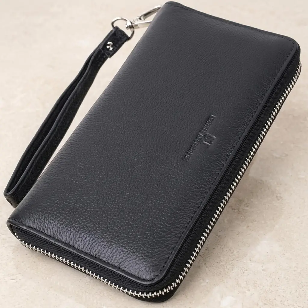 Красивий клатч унісекс на одне відділення з натуральної шкіри ST Leather 22697 чорний - фото 11