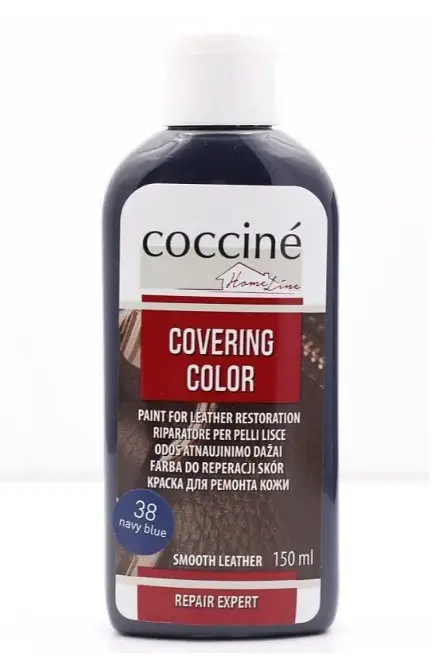 Фарба для шкіри Coccine Covering Color, 150 мл, темно-синя — для відновлення та фарбування шкіряних виробів