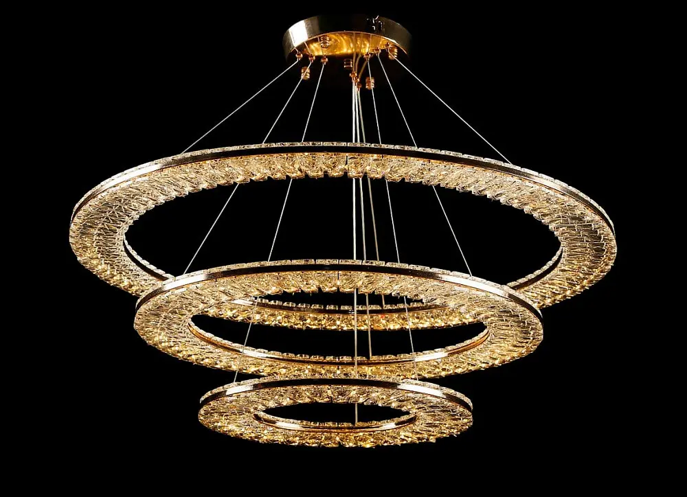 Люстра світлодіодна Splendid Ray L9966/800+600+400/3 LED, 145W, золото, білий, для зали, регульована висота - фото 4