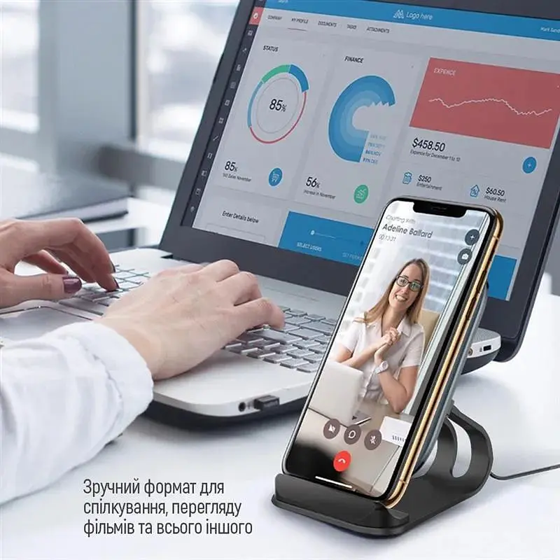 Бездротовий зарядний пристрій ColorWay Wireless Stand 10W Blue (CW-CHW30Q-BL) - фото 7