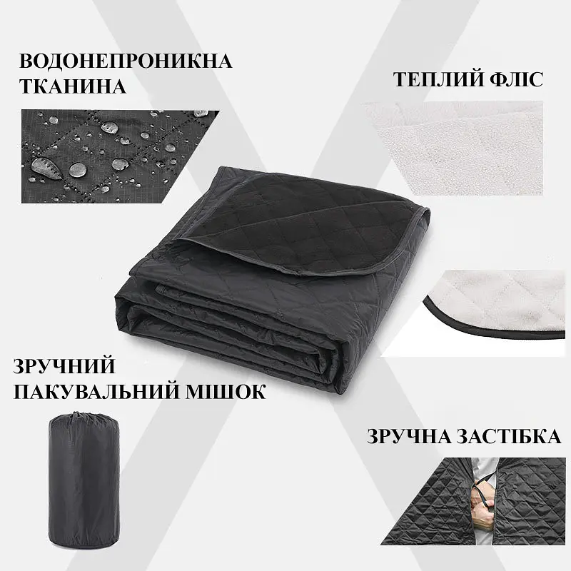 Плюшеве покривало похідне флісове укривало плед із чохлом камуфляж 200*140 см Solve KT7000908 - фото 3
