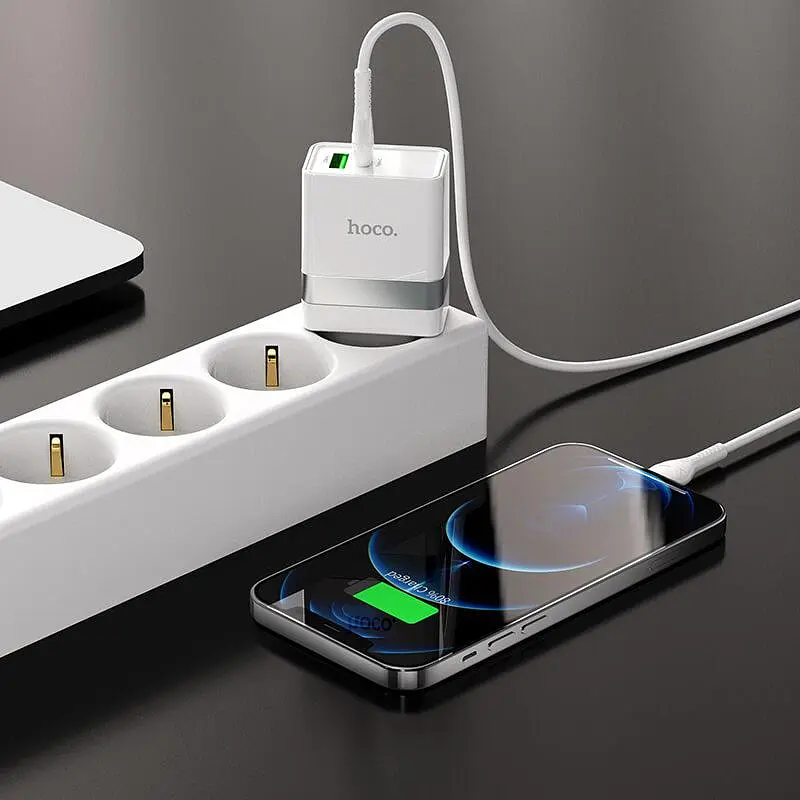 Блок питания и кабель Hoco charger set N21 1 USB 1 Type-C 30 W - фото 4