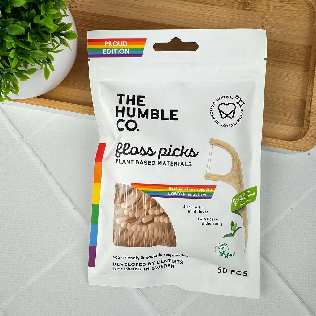 Флос зубочистки The Humble Co. Limited Edition Proud подвійні (м'ята), 50 шт