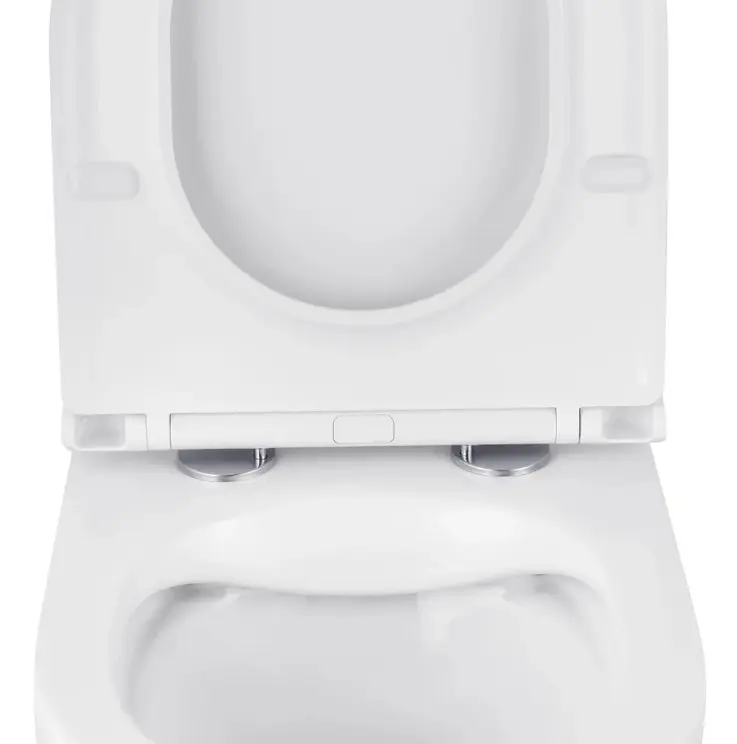 Унітаз підвісний безобідковий Kroner Harz WHI493736 RIMLESS з сидінням Slim Duroplast / Soft-close / Quick relase (KH493736WHIR) (CV029609) - фото 4