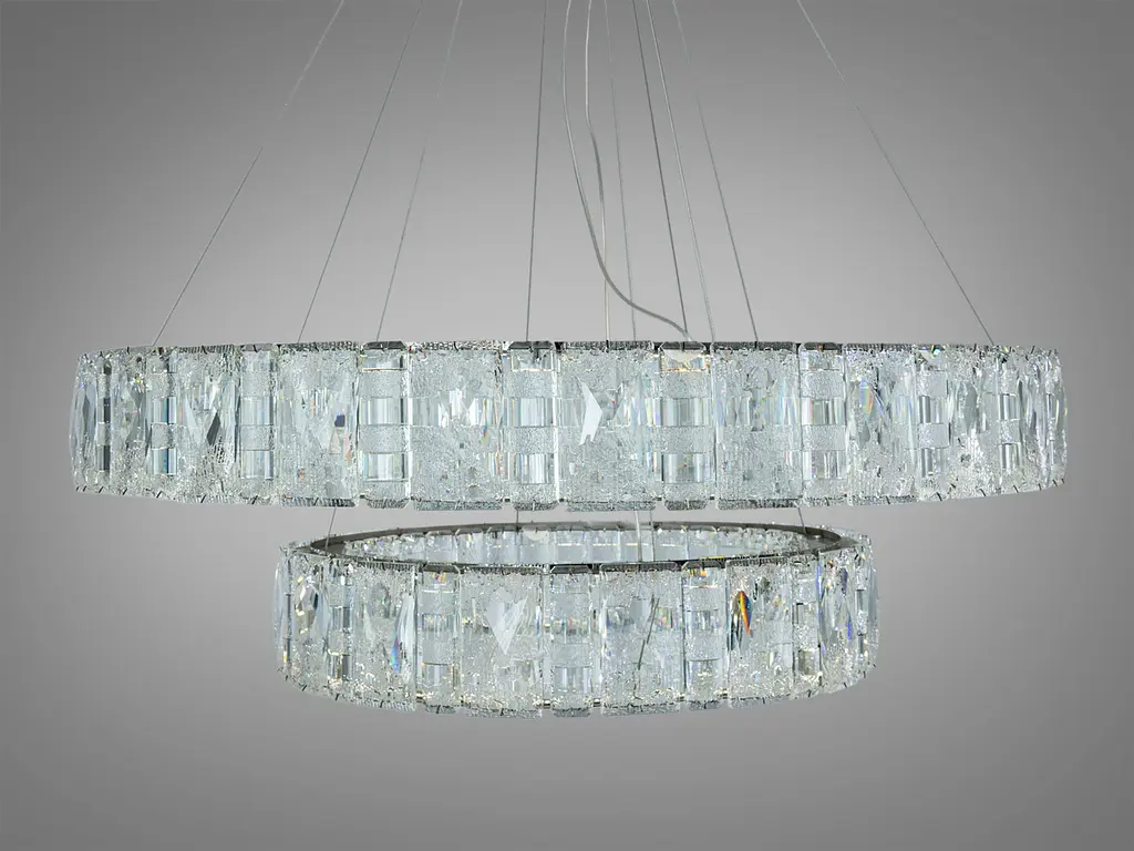 Підвісна LED люстра Diasha 585/800+500HR хром 135 Вт пульт 23 м2 - фото 5
